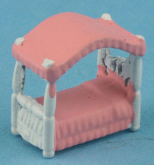 Dollhouse Miniature Canopy Bed Hand Painted